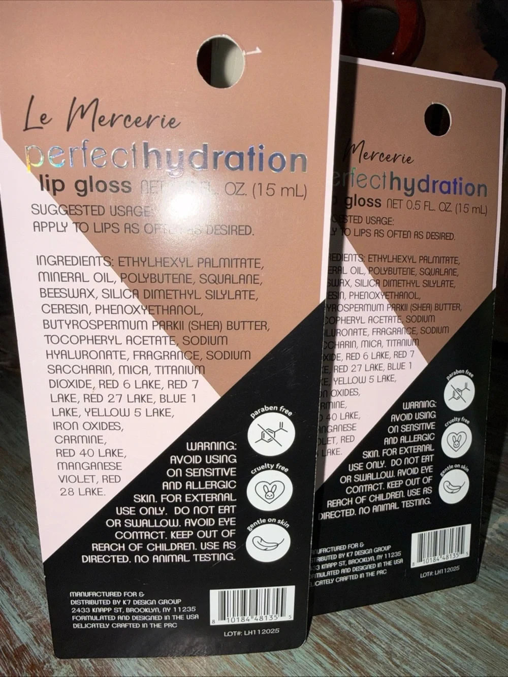 Hyaluronic acid lip gloss with vitamin E 2 pack